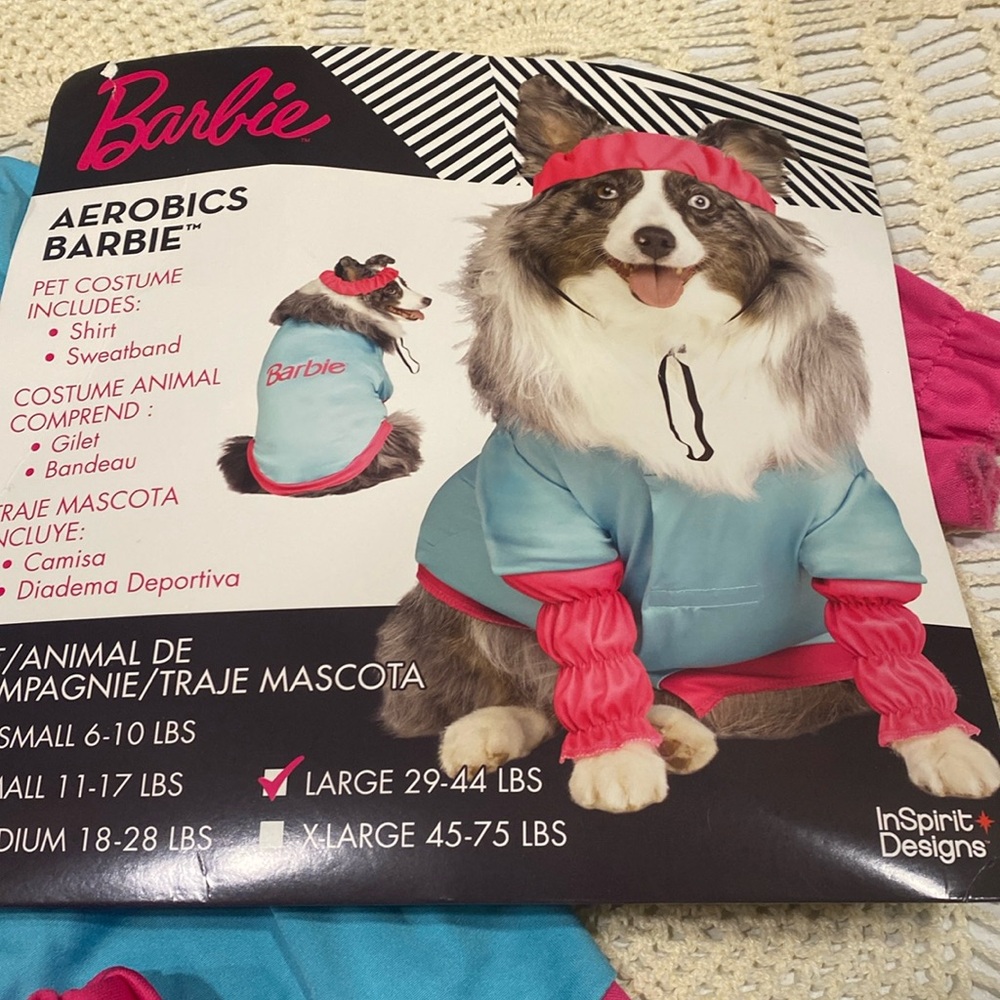 Aerobics Barbie Costume, Size Large (29-44 lbs)